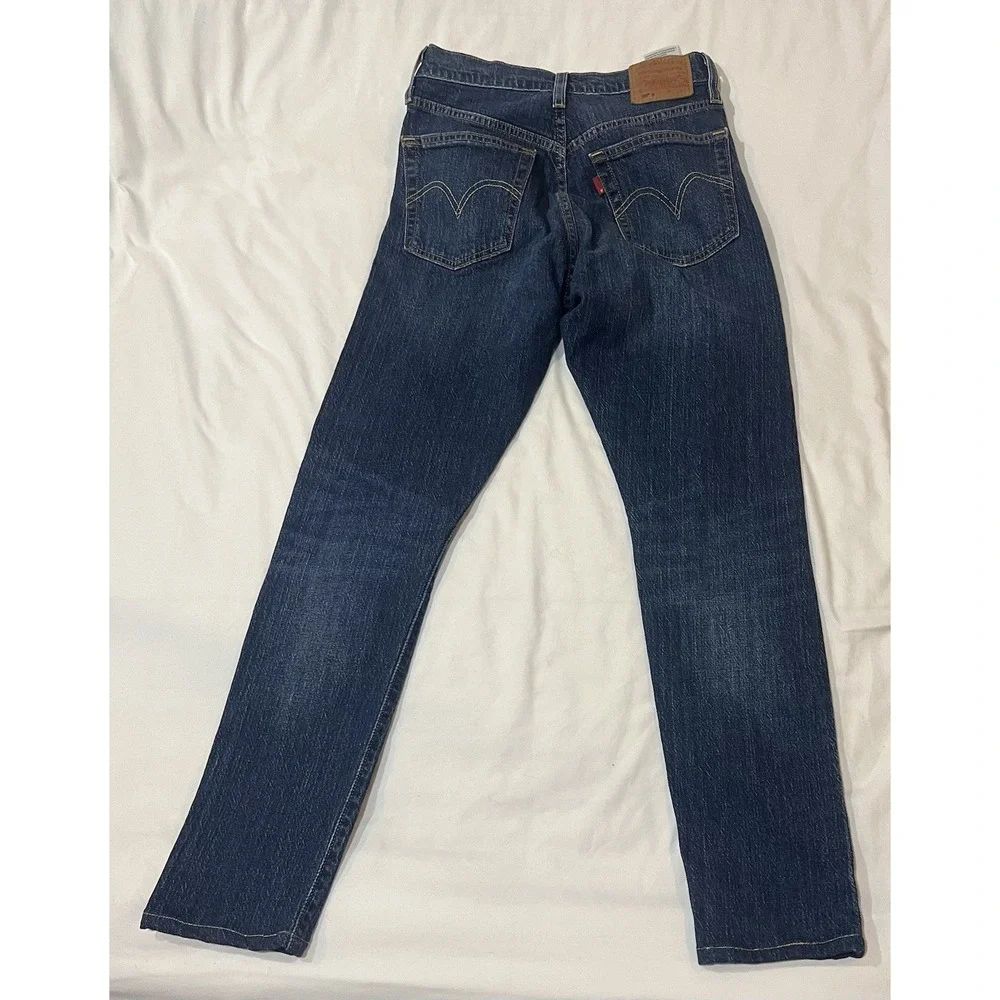 Mens Levis Jeans Premium Denim‎ 501 Button Fly Skinny Leg Sz S 25x30